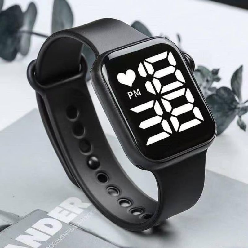 JAM TANGAN LED DIGITAL PRIA WANITA RUBBER ELECTRONIC FASHION COUPLE ANAK REMAJA IMPORT PREMIUM JF073 SHIREN