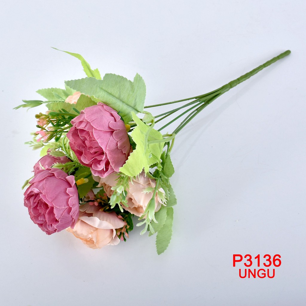 TM99/COD 1 KG BISA 28 PCS BUNGA DEKORASI / BUNGA ARTIFISIAL(1 BUKET 6 KUNTUM BUNGA)P3136-6