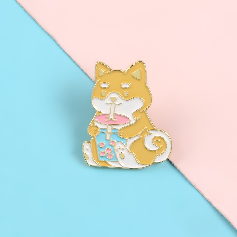 Bros Pin Enamel Bentuk Kartun Anjing Shiba Inu Untuk Hadiah Anak