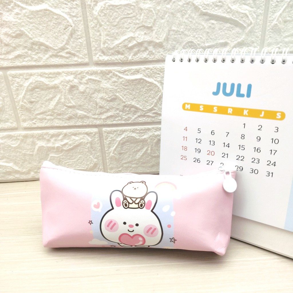 COD KOTAK PENSIL MOTIF LUCU UNIK / TEMPAT PENSIL / KOTAK PULPEN / TEMPAT ALAT TULIS-KELINCI PINK