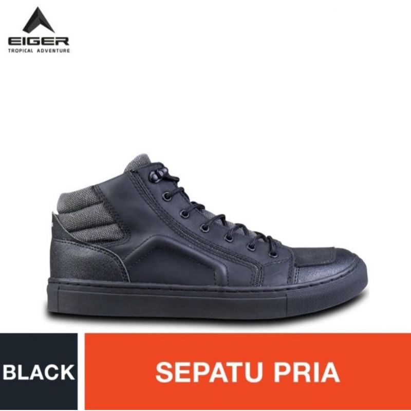 Sepatu Eiger1989 Riding Gaea Mid Cut Shoes Black Touring Outdoorsporty