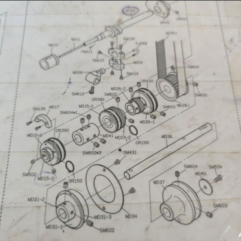 SM603 Baut Gear Timing-Belt / Poly Mesin Jahit Kamkut /Overdeck