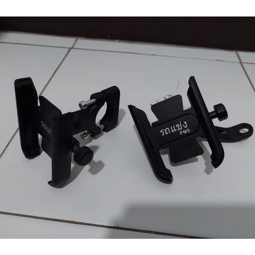 holder hp motor kualitas premium thailand full cnc holder motor stang dudukan spion usb dan non usb universal