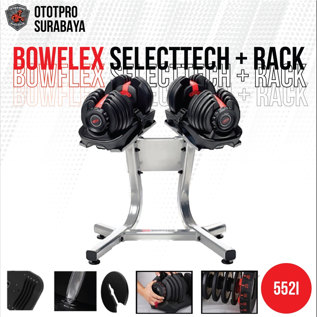Bowflex SelectTech 552i + Rak / Dumbell / Fitness / Gym / Treadmill / Barbell
