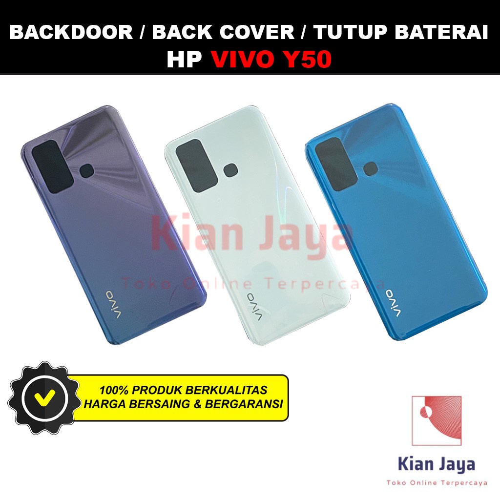 Backdoor Vivo Y50 Back Cover Tutup Belakang Baterai Cassing Casing Backcase Original