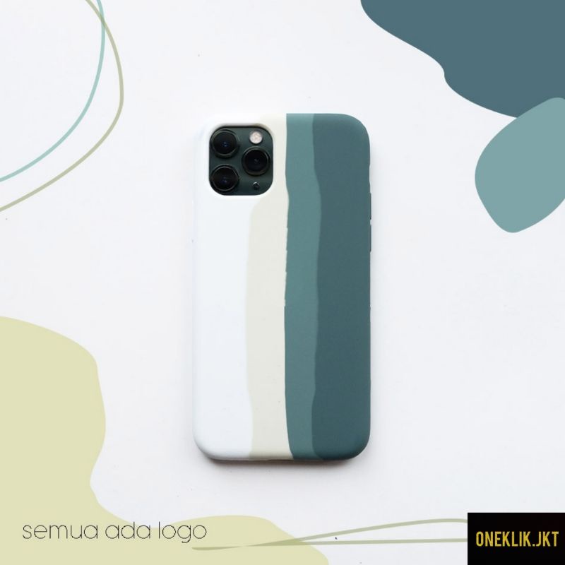 STRIPE MIDNIGHT GREEN SILICONE SOFTCASE FOR iPHONE 6 7 8 7+ 8+ X XS XR XSMAX 11 12 13 PRO MINI PROMA