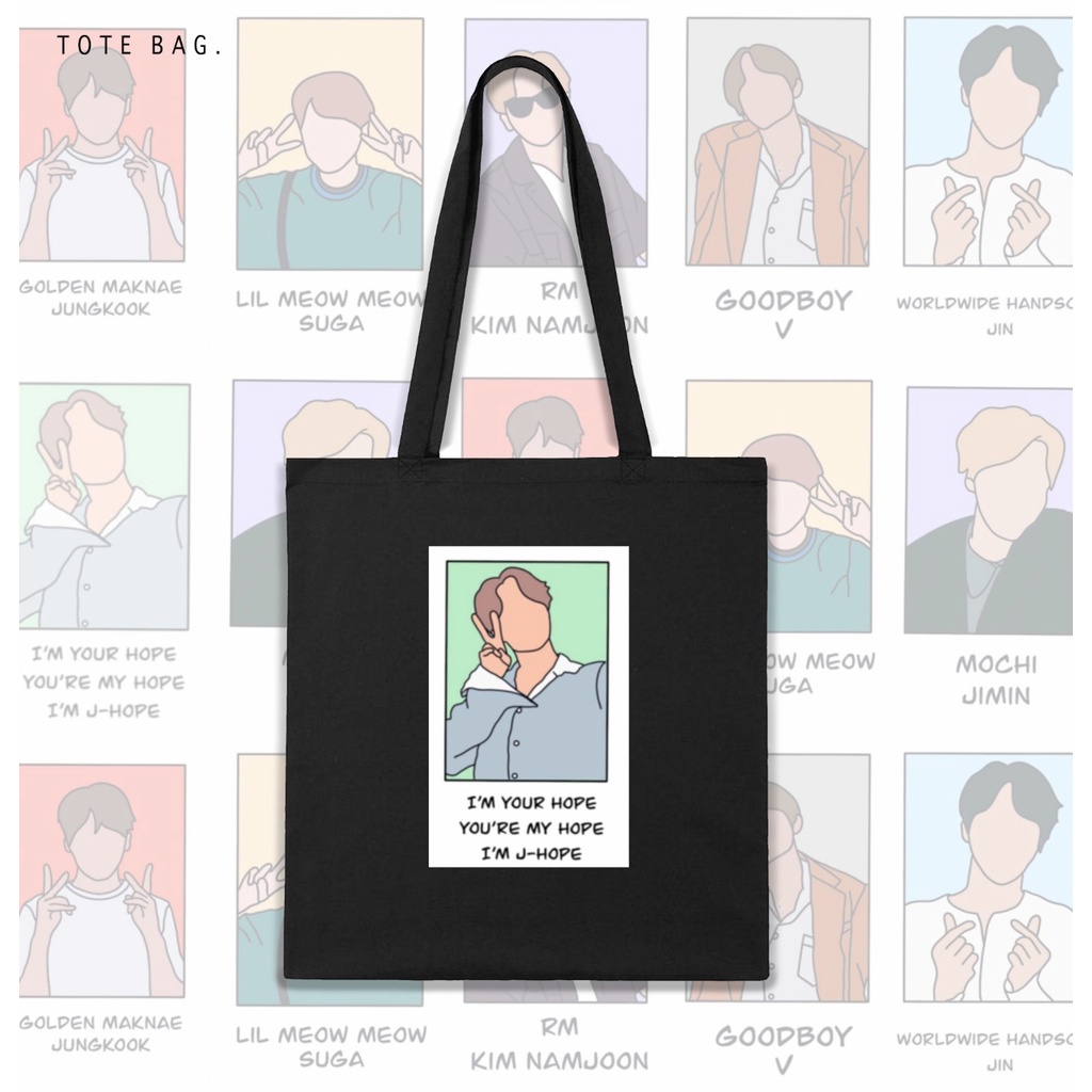 TOTE BAG BTS WORD / TAS SANTAI / TAS KULIAH / BAHAN KANVAS / SOUVENIR