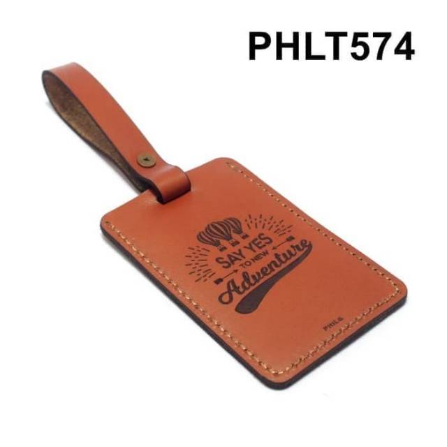 Luggage tag kulit asli label koper name tag laser say yes PHLT574