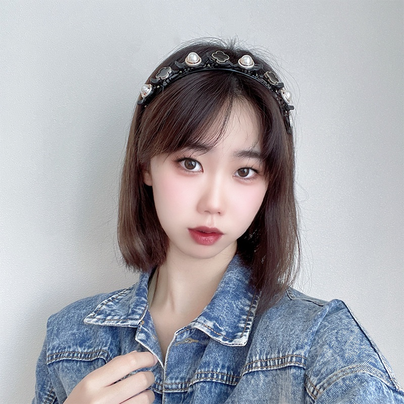 Bandana Model Kepang Motif Bunga Gaya Korea Untuk Wanita