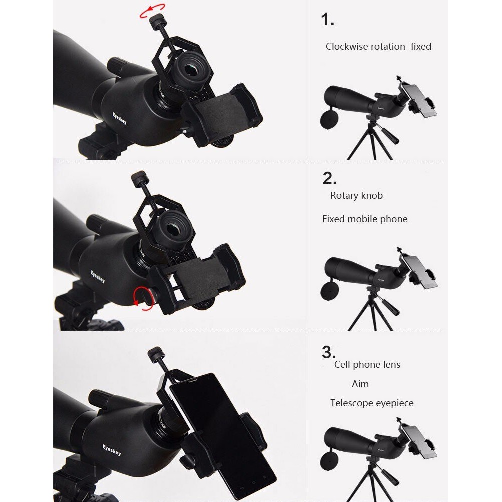 Smartphone Holder untuk Teropong Binocular Monocular Telescope - CM4 - Black