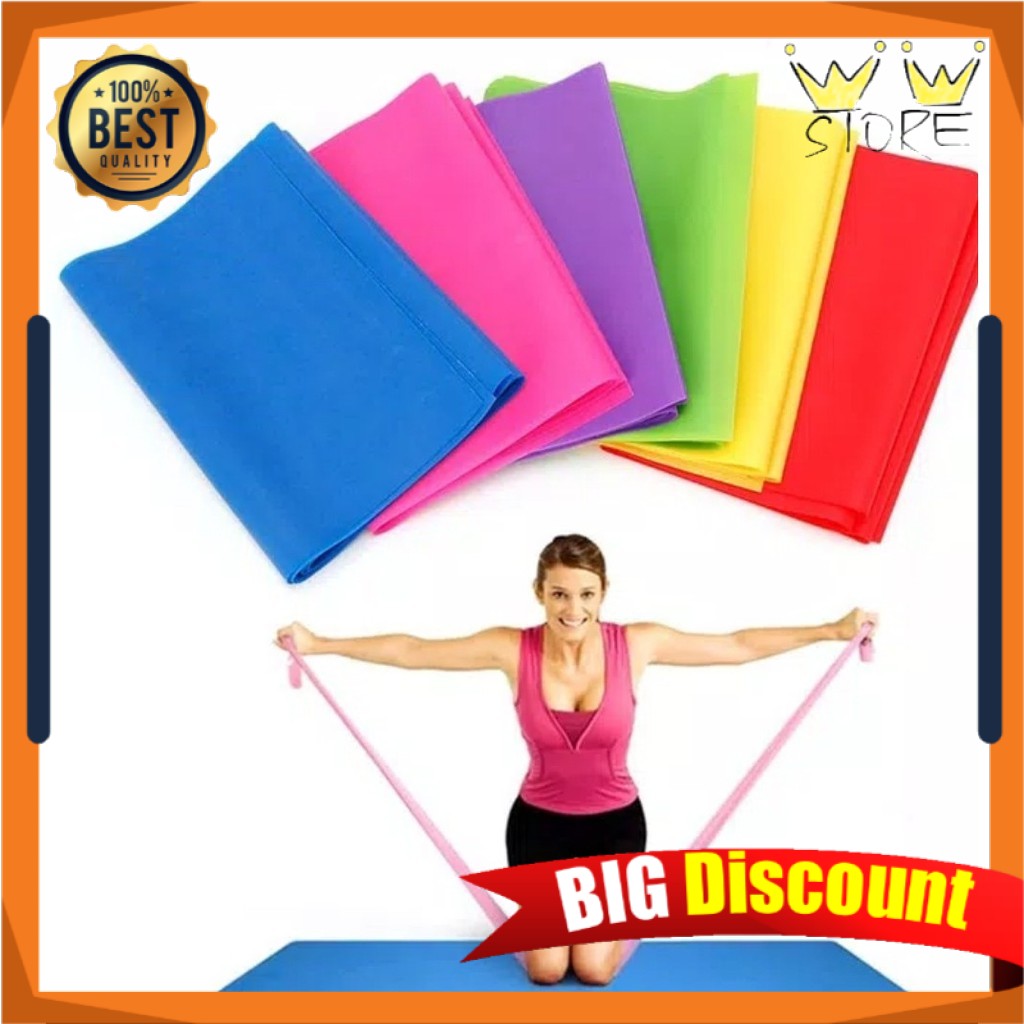 B45 TALI KARET YOGA RESISTANCE BAND RUBBER ELASTIS PANJANG IMPORT PREMIUM OLAHRAGA GYM FITNESS