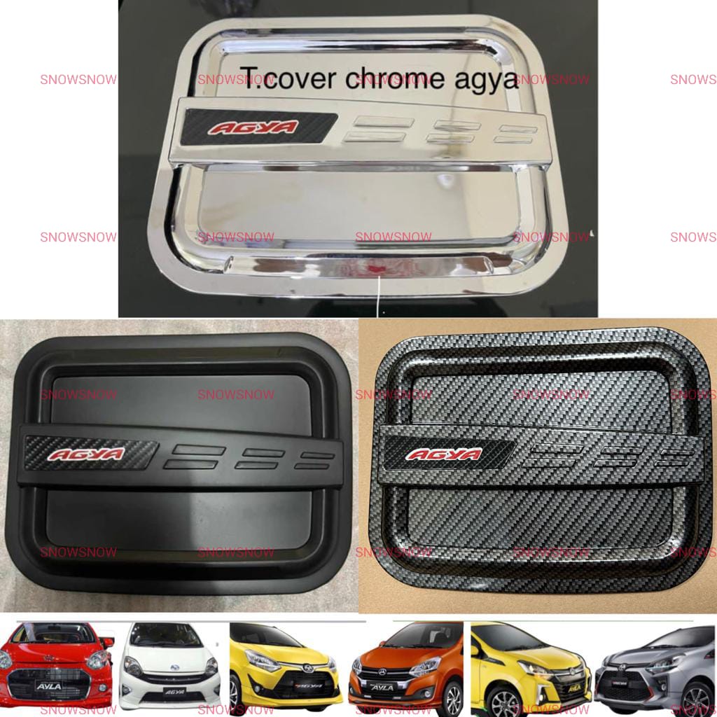 Tank Cover Agya 2013 2016 2017 2020 2022 GR Sport TRD Hitam Chrome Carbon