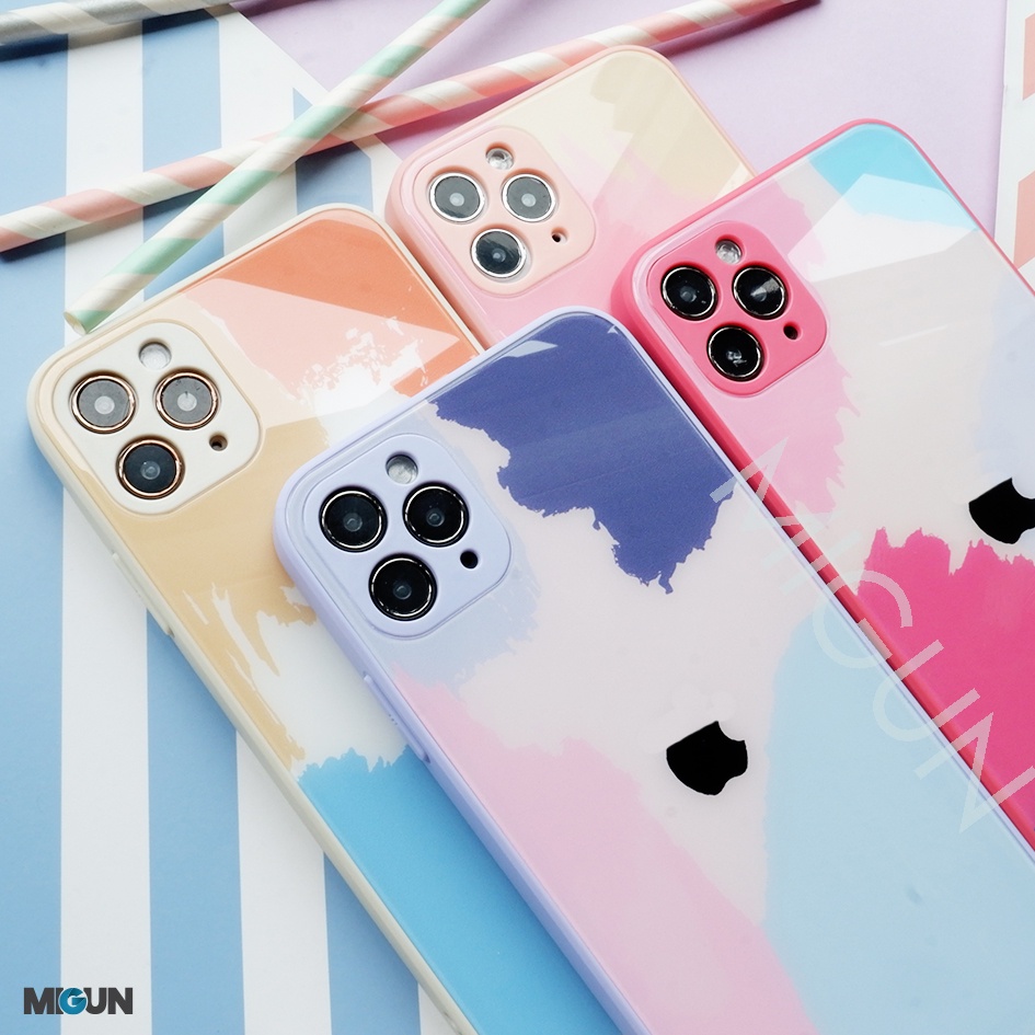 New! Paint Lush Case - Glass case - For iPhone 6 7 8 6+ 7+ 8+ X XS XR XSMAX 11 12 PRO PROMAX