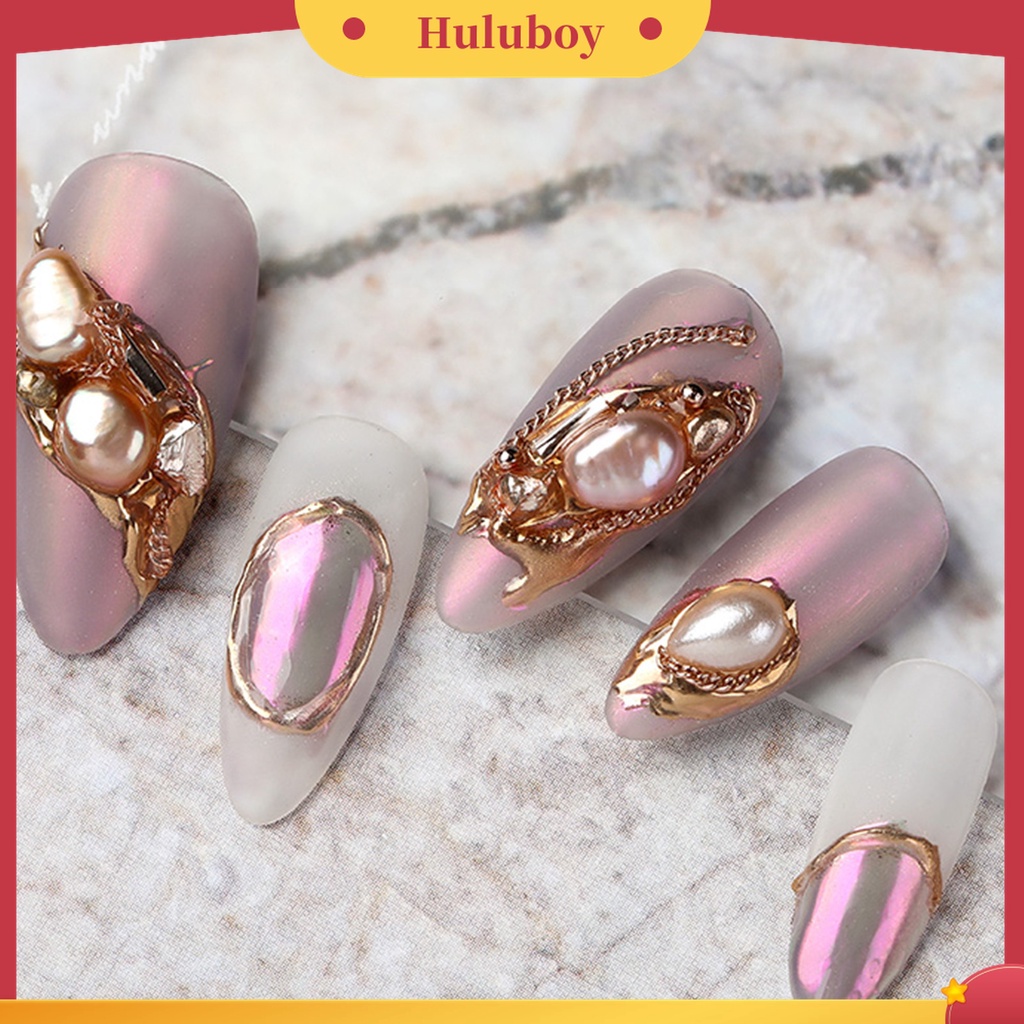 Huluboy Huluboy♡ 1 Kotak Mutiara Bentuk Kerang Batu Untuk Aksesoris Nail Art