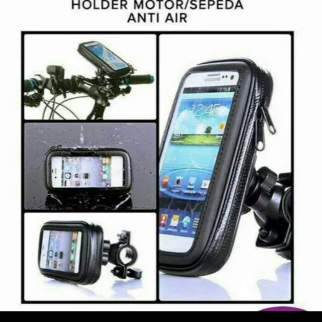 Holder hp stang sepeda/motor waterproof universal 6 inchi