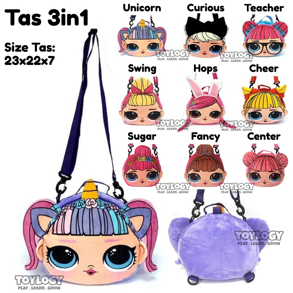 Tas Selempang Anak 3in1 Boneka Karater LOL Surprise Tas 