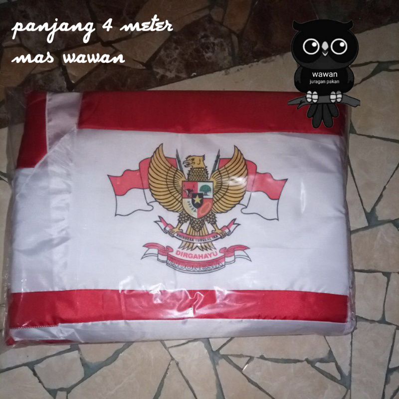 umbul umbul layur merah putih 4 meter, umbul-umbul