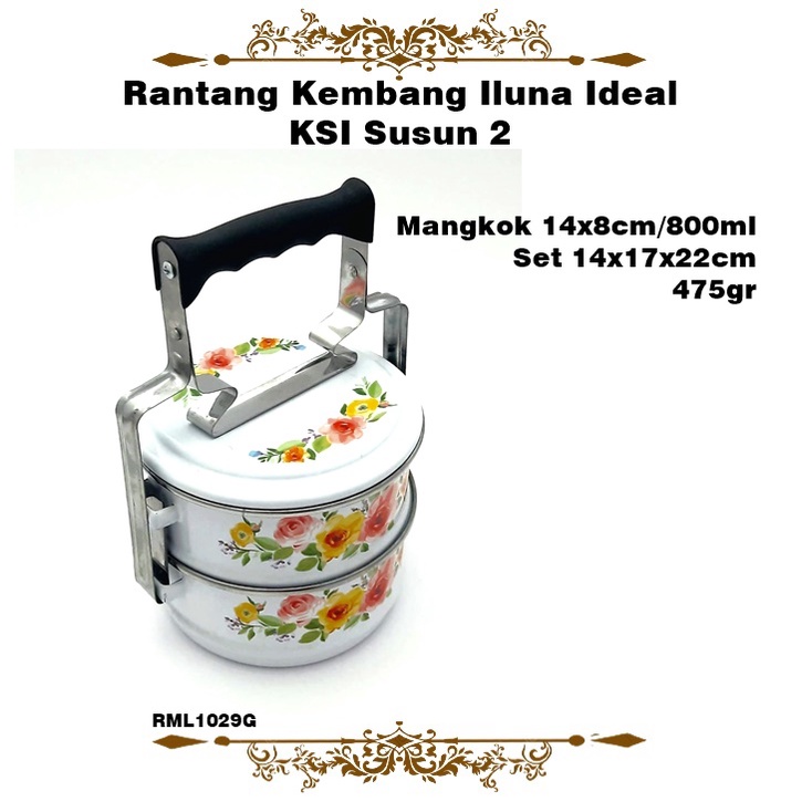 Rantang Kembang Iluna Ideal 14cm KSI Susun 2