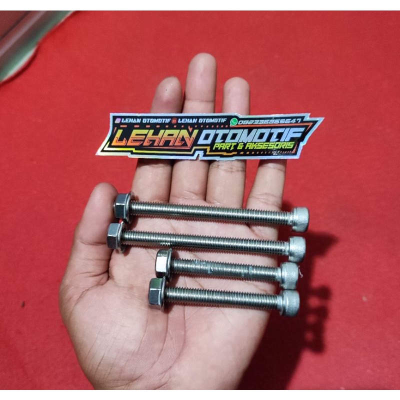 baut L stainless pangkon mesin tiger