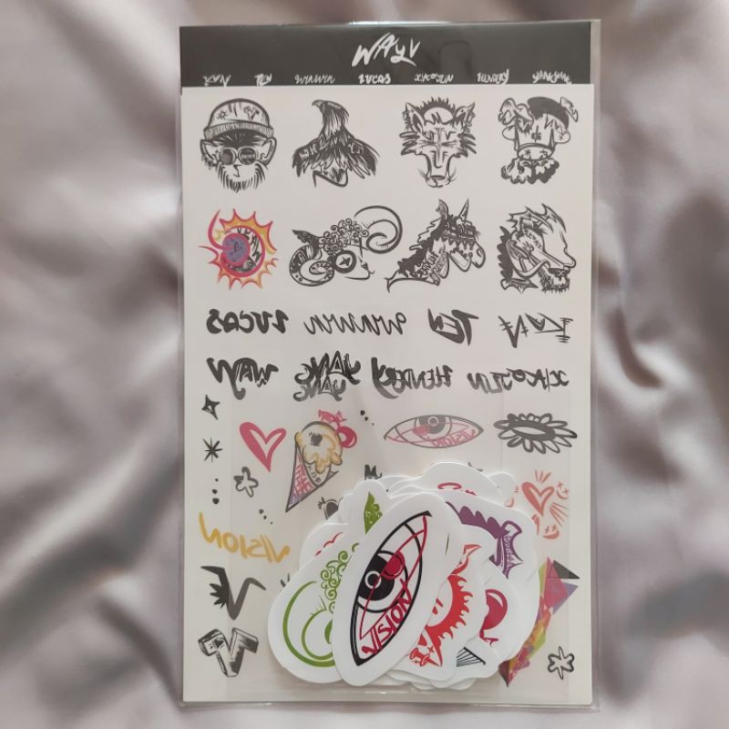 wayv md by ten tattoo + luggage stickers set lucas no pc