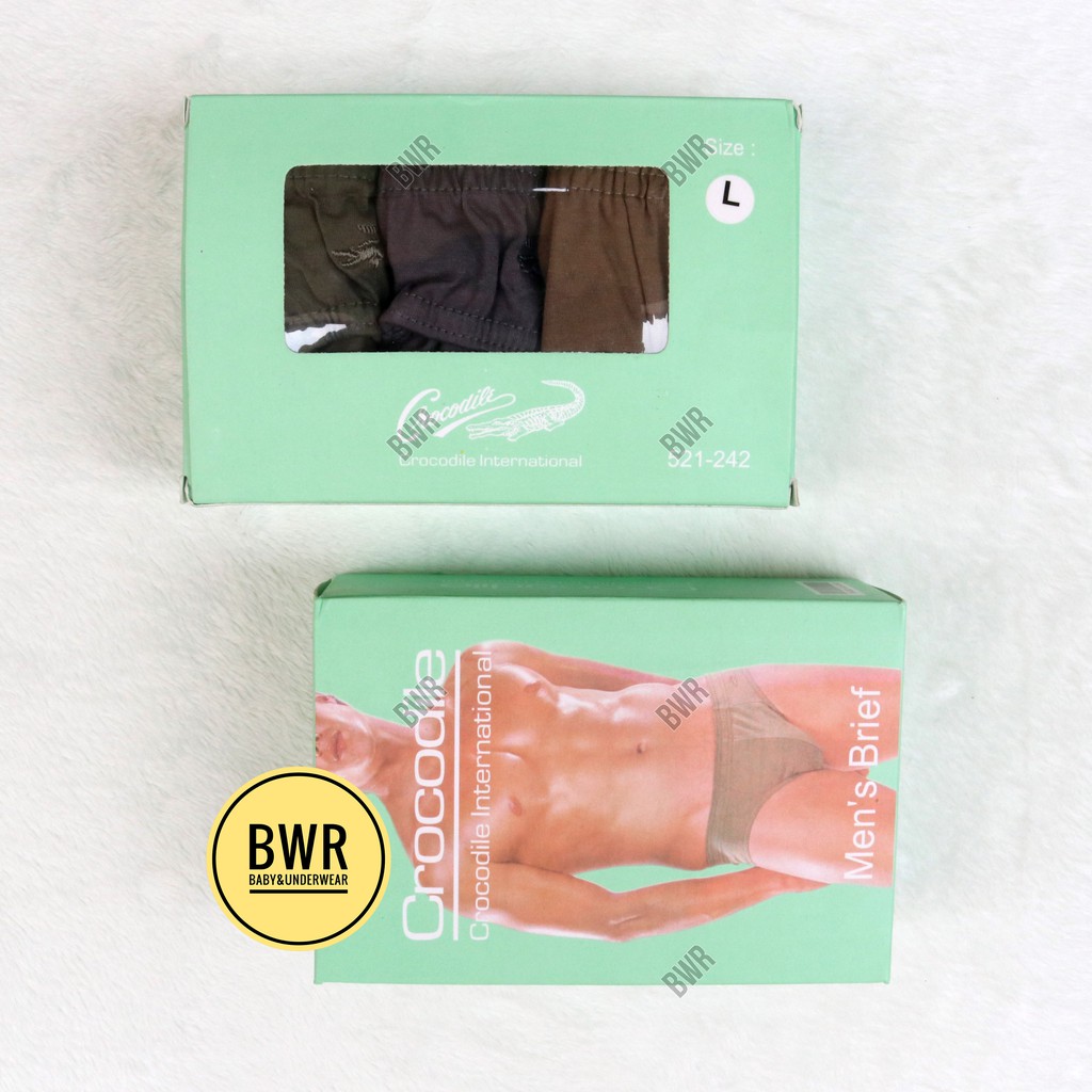 [ 3pc ] CD CROCODILE HIJAU 521 242 242 240 251 247 / Celana Dalam Pria Dewasa Harian Karet Kerut | Bwr