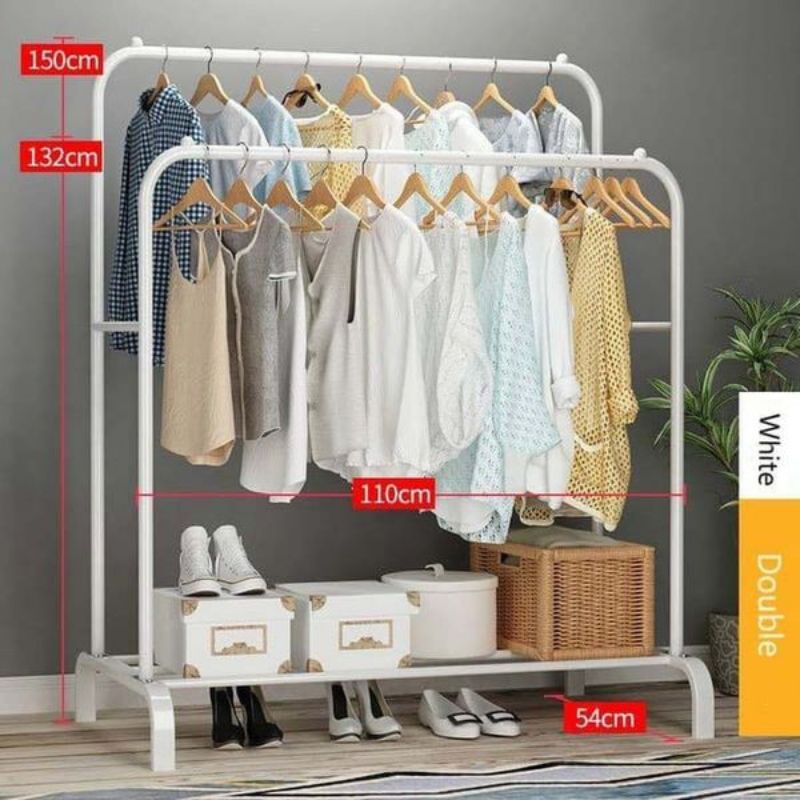 STAND double hanger / rak baju/ gawang baju stainless