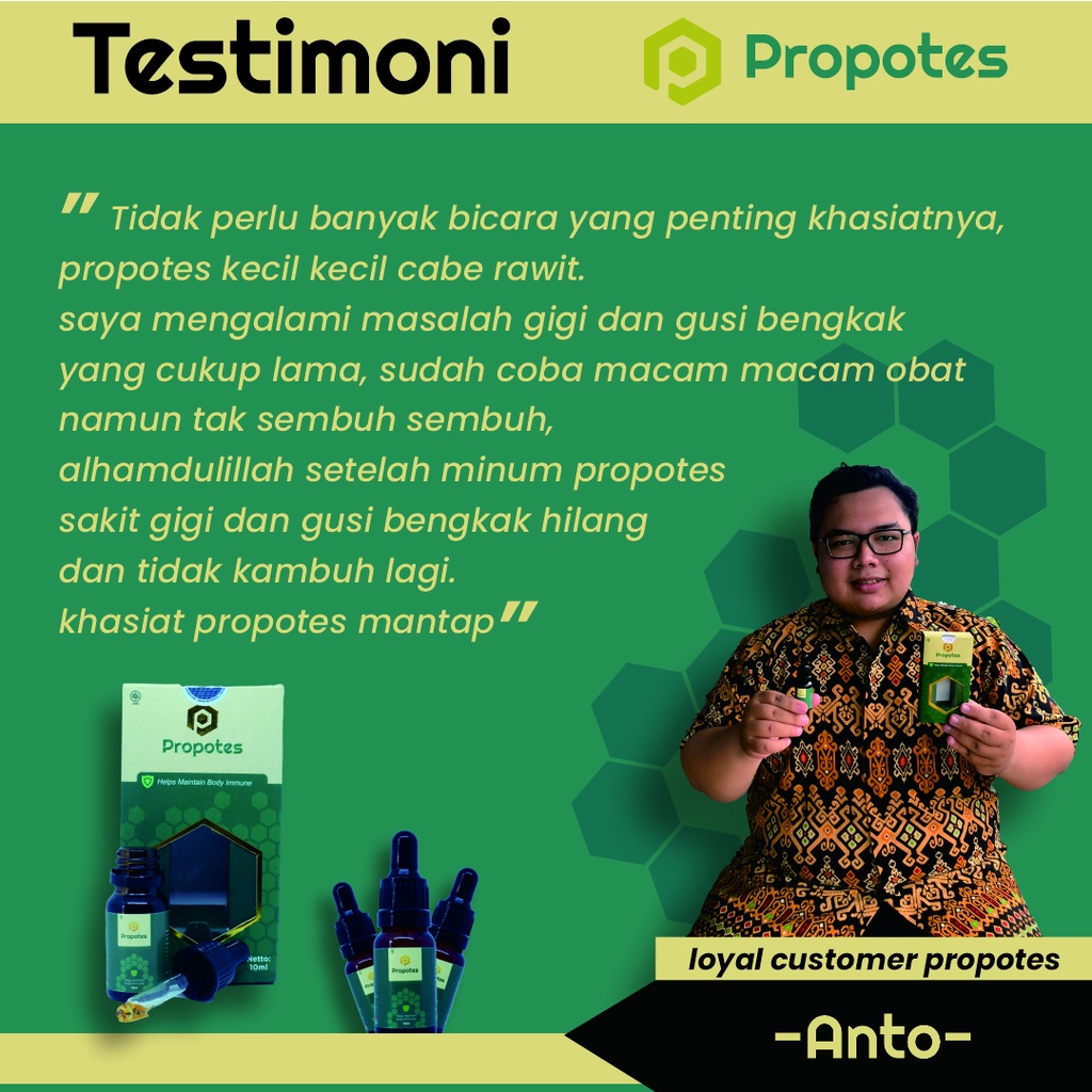 Propolis Obat Sakit Gigi Berlubang &amp; Gusi Bengkak - Obat Perontok Karang Gigi Ampuh - PROPOTES 10ml