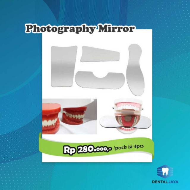 Rhodium Cermin Intraoral Kaca Intraoral Doubleside Reflektor Dental Photography Gigi