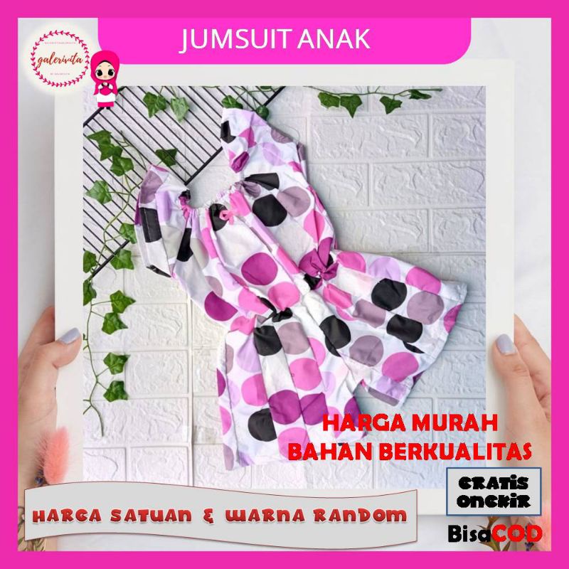 Pakaian Jumpsuit Anak Perempuan/Jumpsuit Bayi Perempuan 6 Bulan - 2 Tahun/Jumpsuit Pendek AnakA308