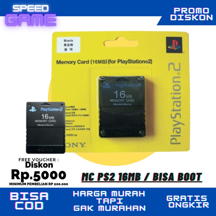 MC MEMORY CARD PS2 PS 2 16MB HITAM ORIGINAL Original original