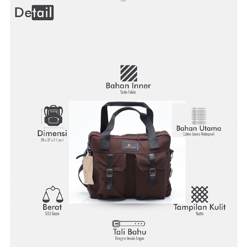 BUSY BROWN |ManNeedMe x URBAN| Tas Selempang Pria Tas Laptop Tas Jinjing ORIGINAL