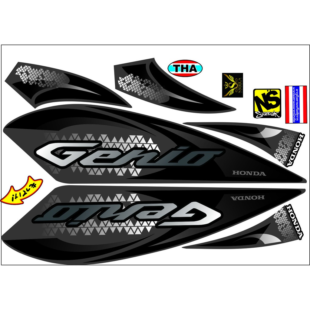 STIKER VARIASI CUSTOM SETIKER STIKER STRIPING BUAT MOTOR HONDA GENIO ALL STRIPING STIKER ART GENIO V