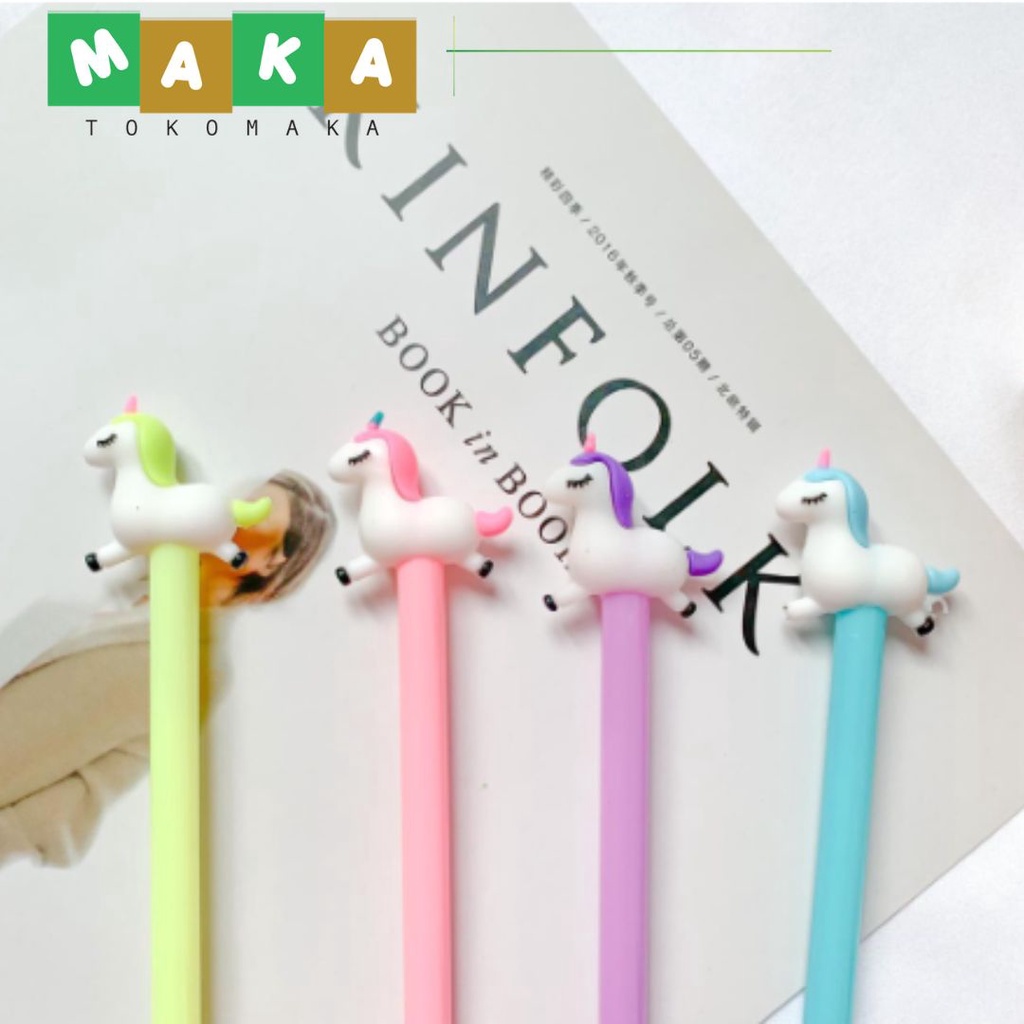 

pulpen gel unicorn pen gel unicorn terbang pena bolpen tinta hitam perlengkapan sekolah alat tulis kantor lucu atk murah