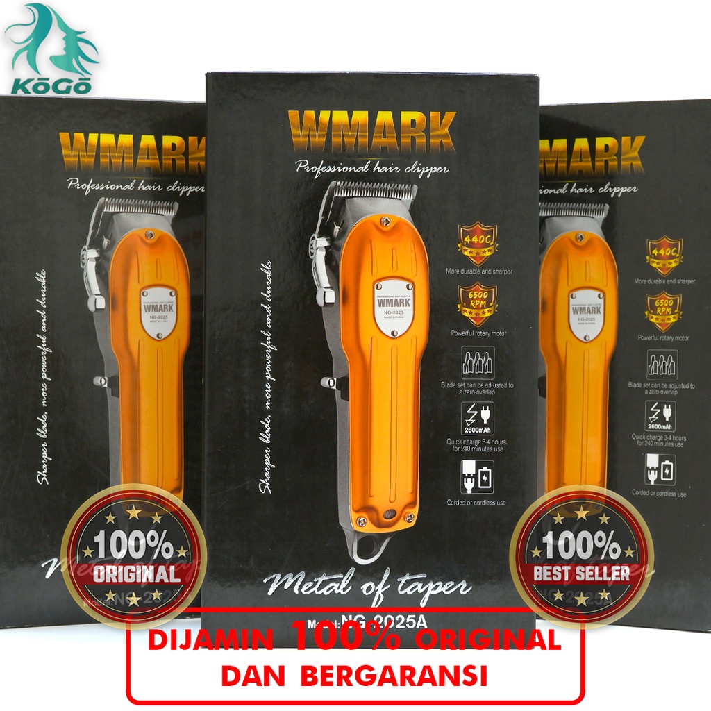 WMARK 2025b ORI CLIPPER / MESIN ALAT CUKUR BARBER PANGKAS SALON - Gold 2025A