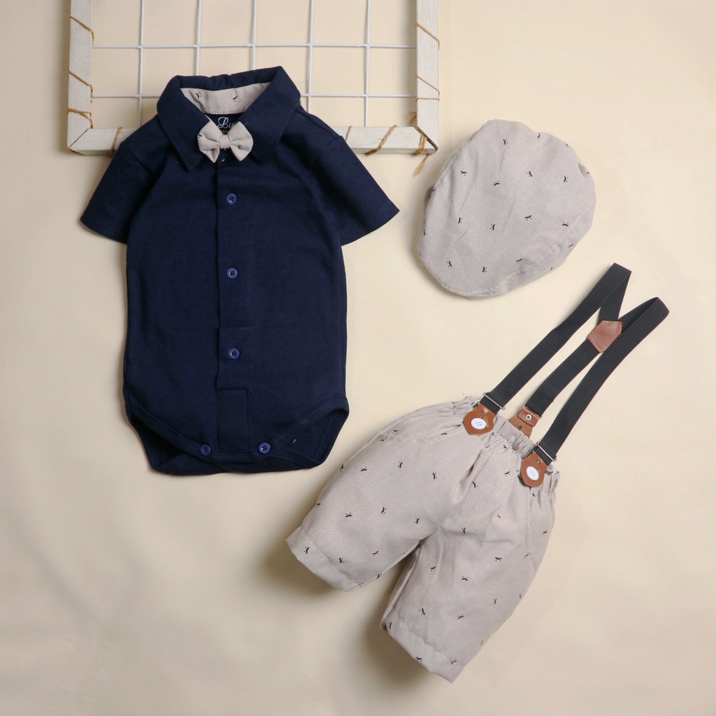 LG Setelan Jumper Suspender / Anak Bayi Laki-Laki / Setelan Jumper Suspender Bayi 0 - 6 Bulan