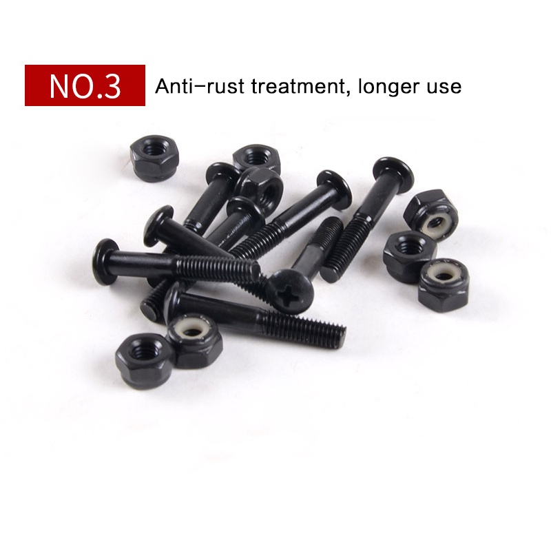 ★M5-25/28/30mm★8set Hardware Sekrup / Baut Skateboard Carbon Steel Nuts Bolts Skateboard