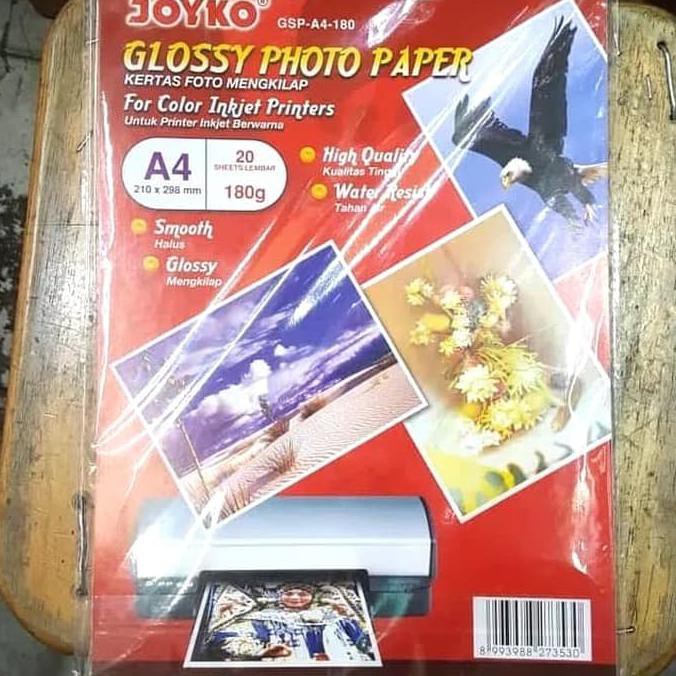 

IBARUl ( NEW ) GLOSY PAPER / KERTAS FOTO 180 GRAM JOYKO 180 A4 ISI 20 LEMBAR