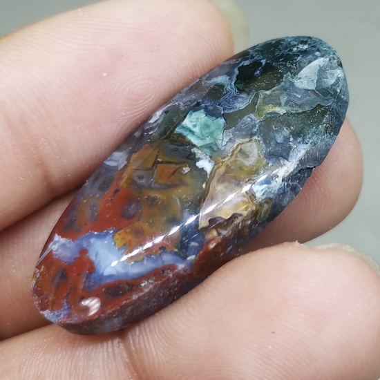 Batu Permata Natural Jasper Klawing Pancawarna Ori