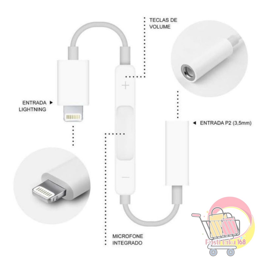 MH020 Lightning To aux 3.5 mm audio Headphone Jack Adapter for Spilter PL1936