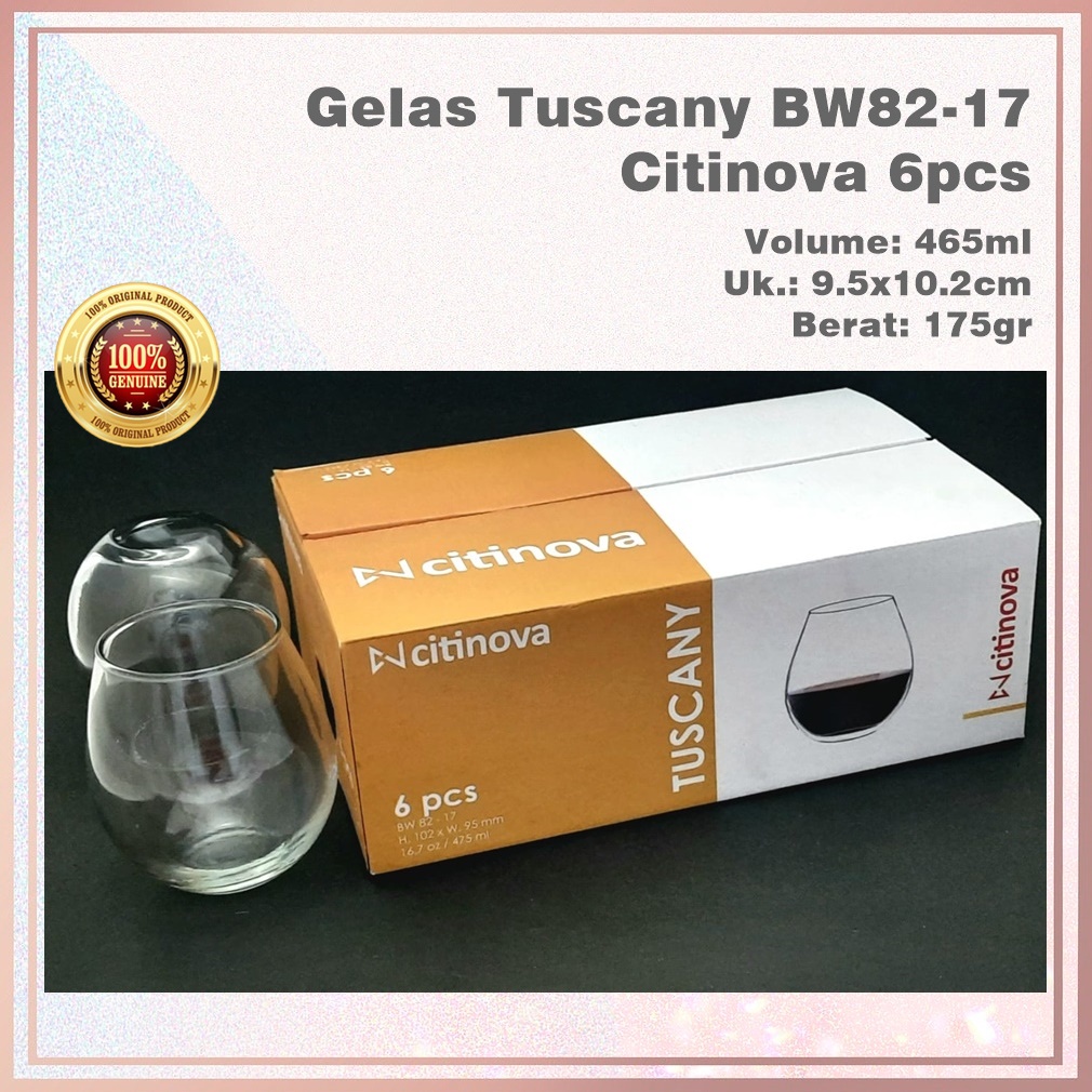 [Set 6pcs] Gelas Dalgona/Gelas Bubble  Ball Tuscany BW82-17 Citinova 475 ml