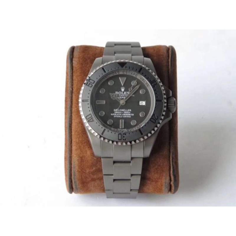 jam tangan pria rolex sea-dweller deepsea full black ceramic swiss eta 1:1 cloning original