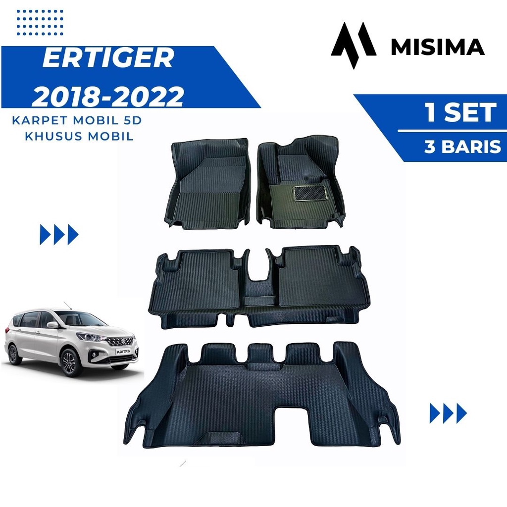 Karpet Mobil / Car Mats 5D Suzuki Ertiga Motif Carbon 2012-2022 Premium