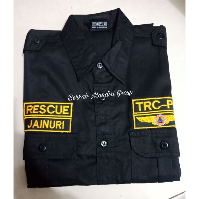 kemeja bordir TRC-PB BPBD-kemeja hitam BPBD bordir nama