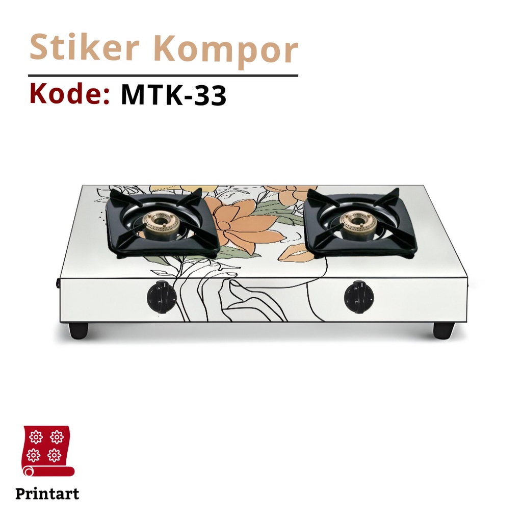 Stiker Kompor 1 Tungku dan Sticker Kompor 2 Tungku Motif Minimalis Kode MTK-33