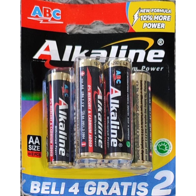 (1 Set isi 6) Baterai Alkaline AA / batu batre Alkaline AA / ABC Alkaline AA isi 6 pcs / AA / batera