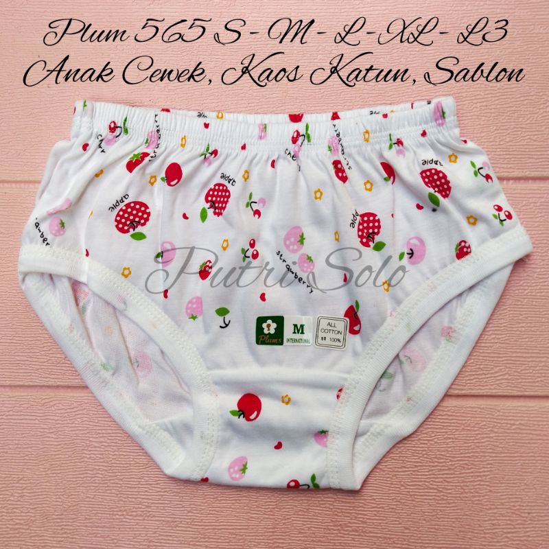 3PCS CD PLUM 565 (M/L) UNTUK ANAK CEWEK