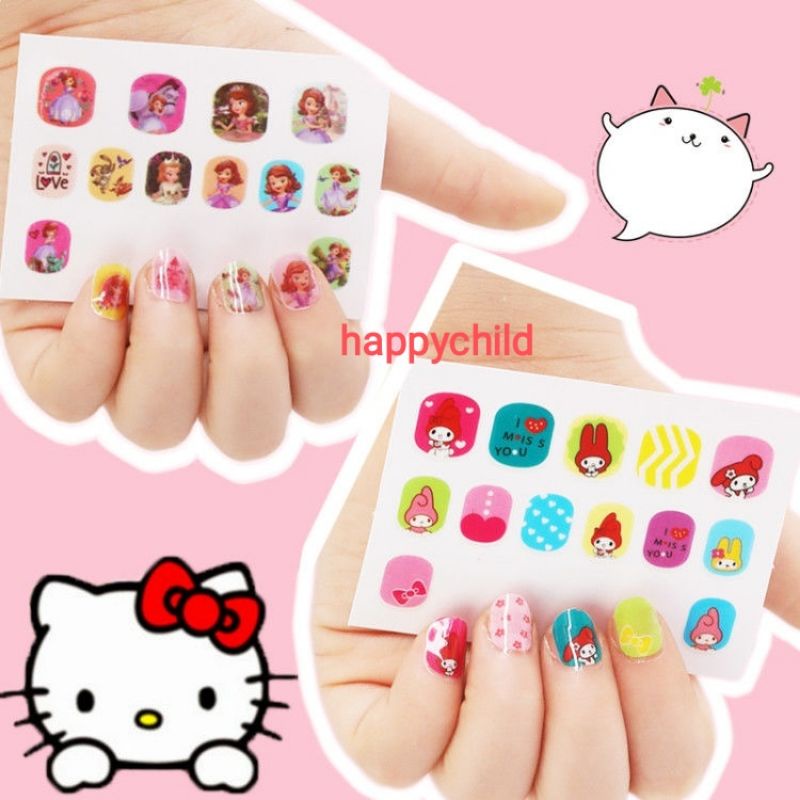 nail sticker anak sticker kuku 3D anak art nail 8 motif mainan anak happychild