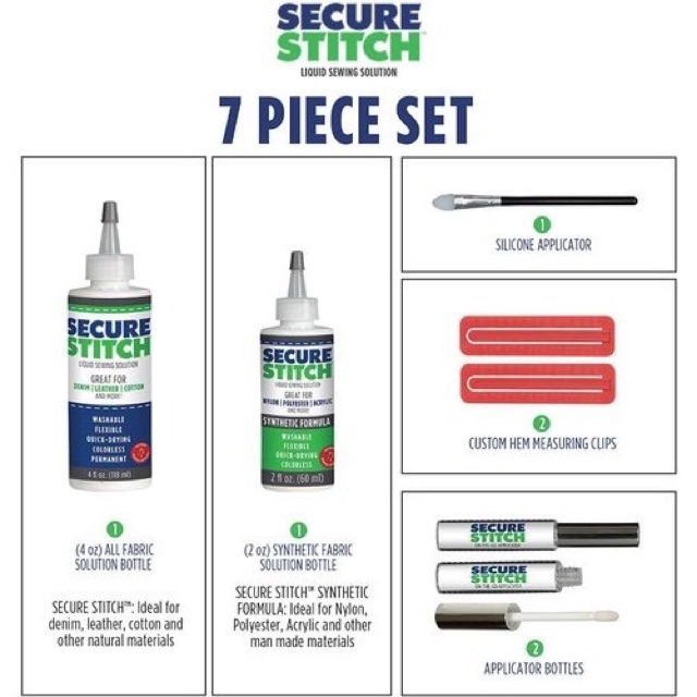 

Secure Stitch Glue Sewing Solution Set Kit - Lem Jahit SF6