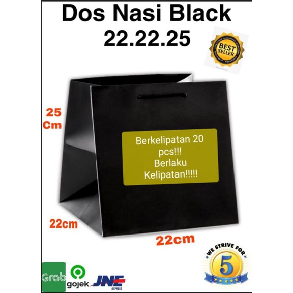 

Paperbag Dus Nasi Warna Hitam|Goddie Bag Kertas Model Dus Nasi Hitam