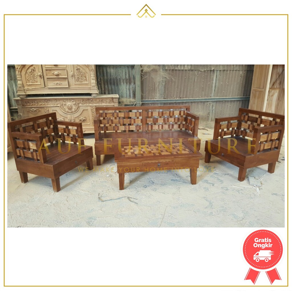 Kursi tamu jati Kepang / Kursi tamu jati / Kursi jati asli jepara / Set kursi tamu